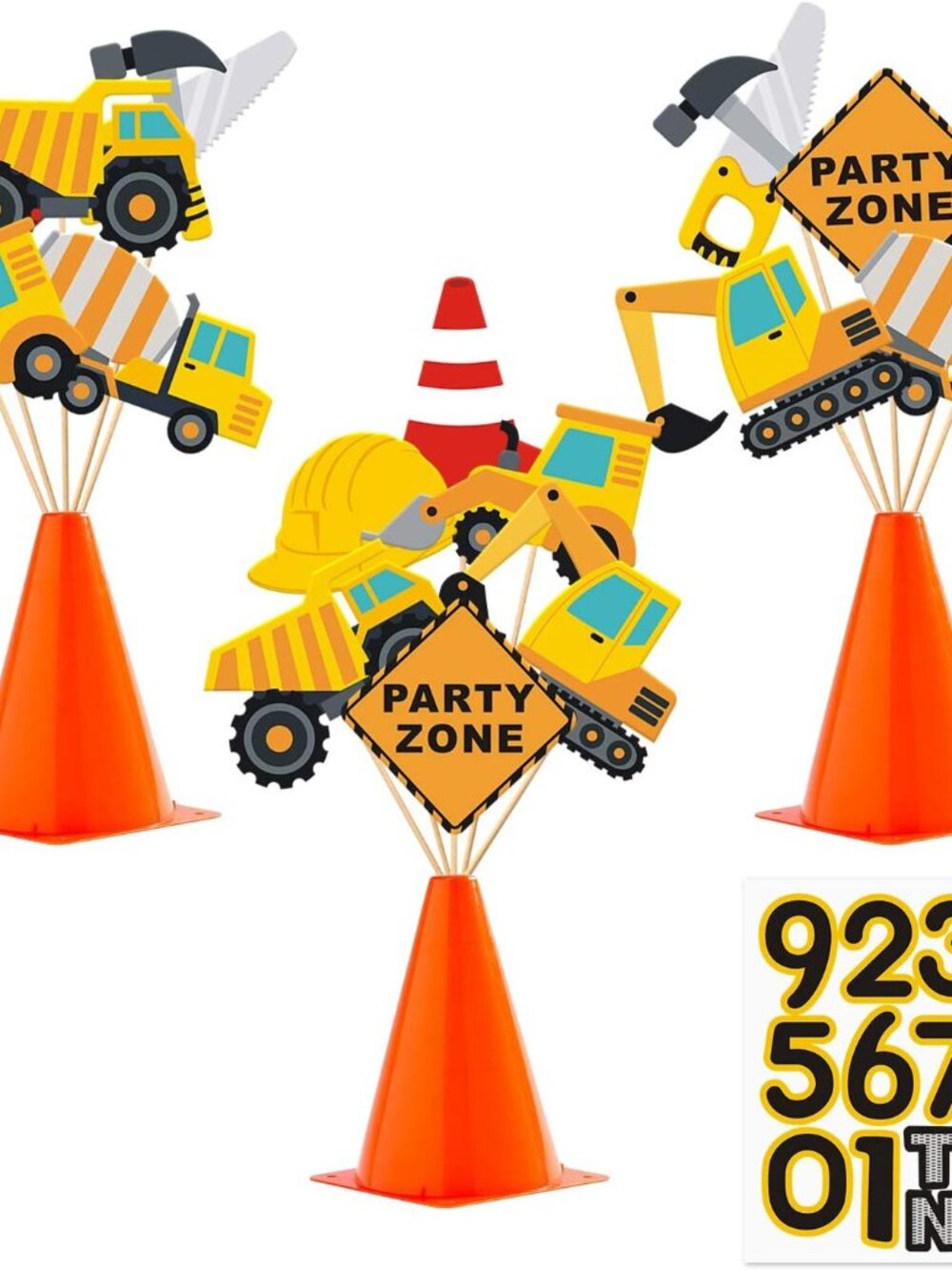 16pcs Construction Party Centerpiece Dump Truck Car Table Topper Decoration Zone